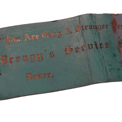 Breagy's Service Station Dover MA Vintage Matchbook Cover TB8-MB2-9