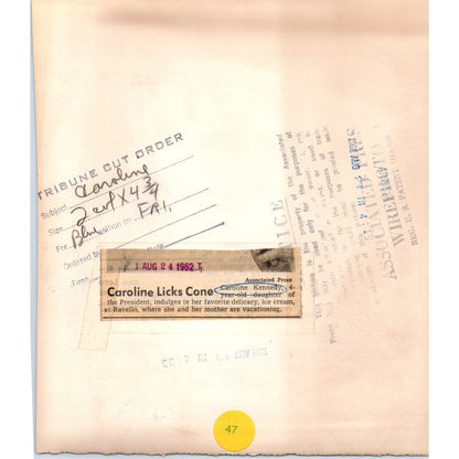 Caroline Kennedy Licks an Ice Cream Cone 1962 6x8 Original Press Photo D1-P