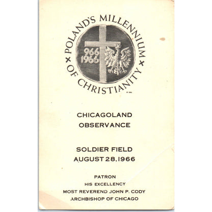 1966 Our Lady of Czestochowa Soldier Field Observance Vintage Card TH2-PC1