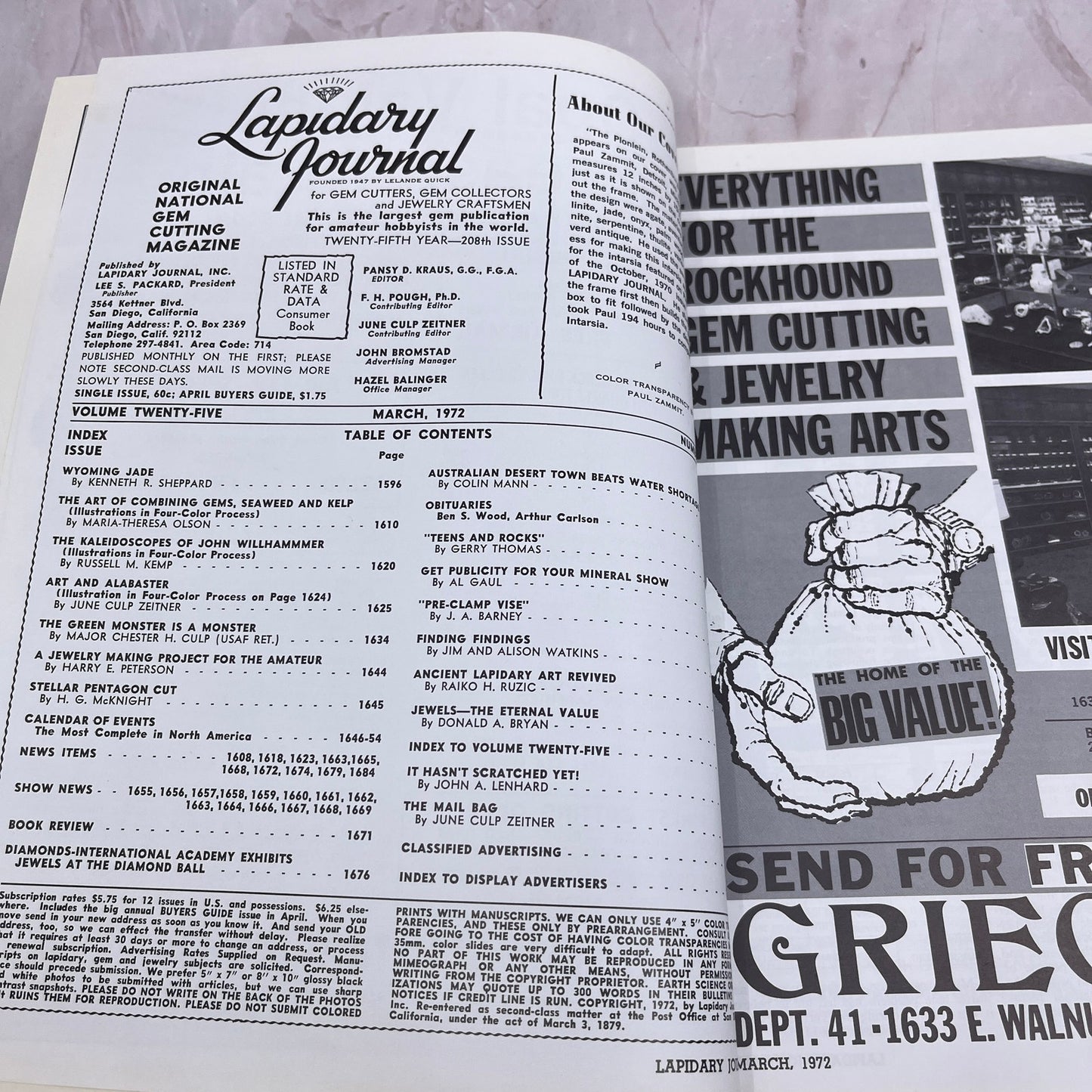 The Plonlein Rothenburg Intarsia - Lapidary Journal Magazine - Mar 1972 M27