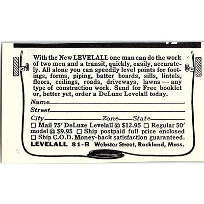 Quick-Way Saw Co Painted Post NY 1955 Ad AF9-S7