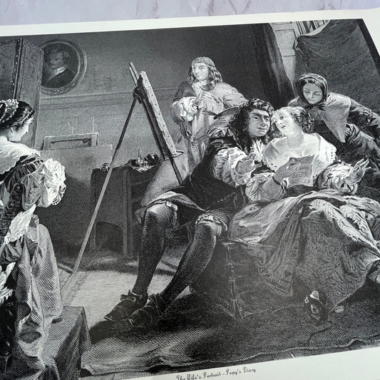 The Wife's Portrait Pepy's Diary S.S. Smith Engraving 11x17" Art Print V21
