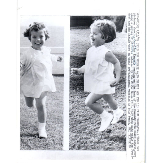 Caroline Kennedy Playing at Palm Beach FL 1961 6x8 Original Press Photo D1-P