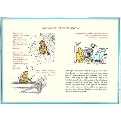Vintage Winnie the Pooh - Animals in the Snow Vintage Art Print 7.5x11 V6