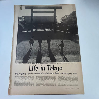 Life in Tokyo - People of Japan Settle Down 5 Pages 1940s WWII Era Article V29-5