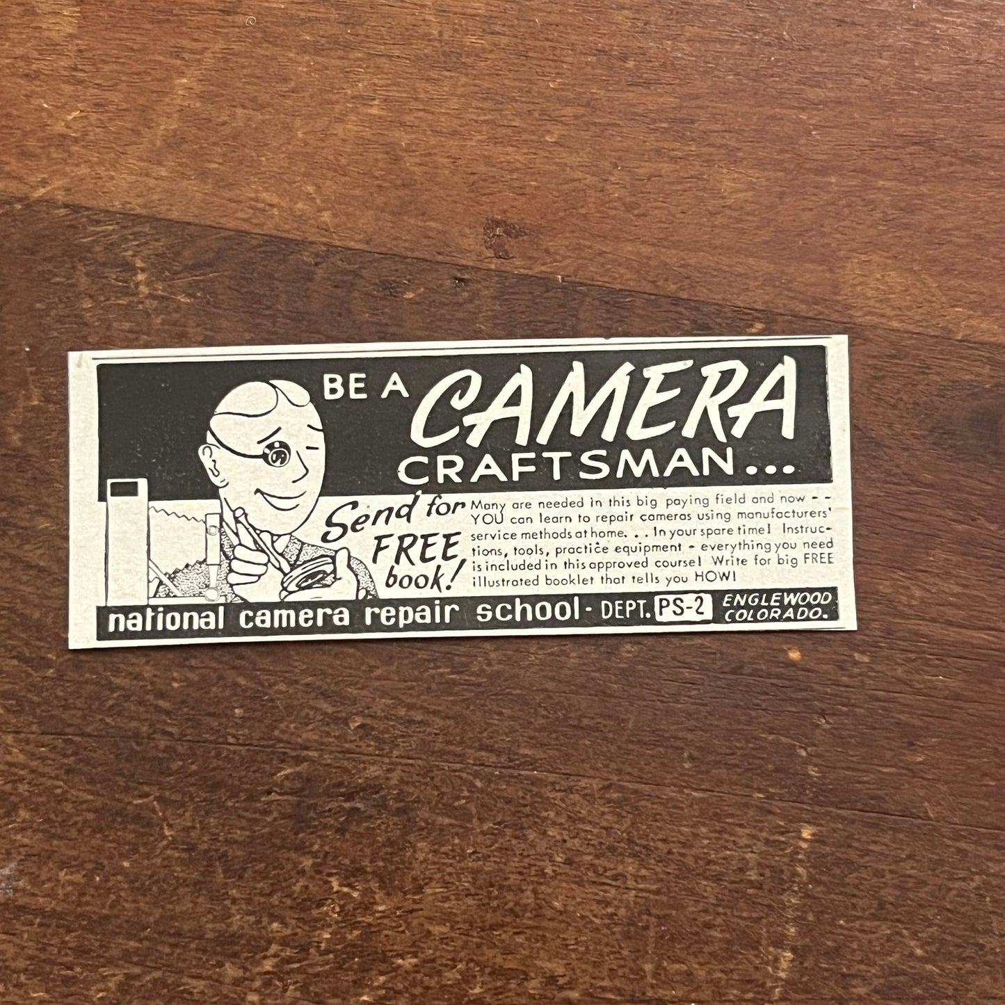 Be a Camera Craftsman National Camera Repair School Englewood CO 1955 Ad AG1-S1