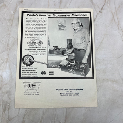 c1971 White's Electronics Discover Newsletter Treasure Hunting Oregon M19