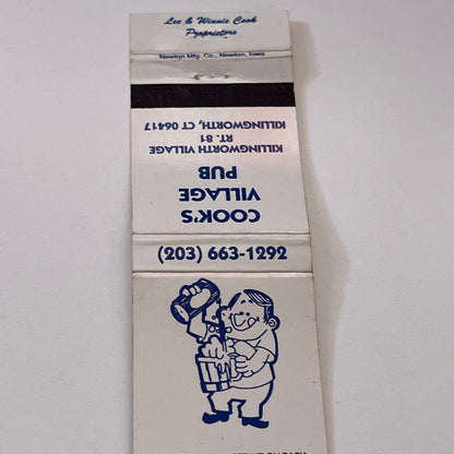 Cook's Village Pub Killingworth Village CT Vintage Matchbook Cover TB6-MB1-11