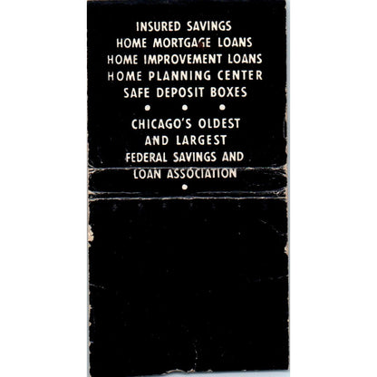 First Federal Savings South Dearborn St Chicago Vintage Matchbook Cover SF4-Y7