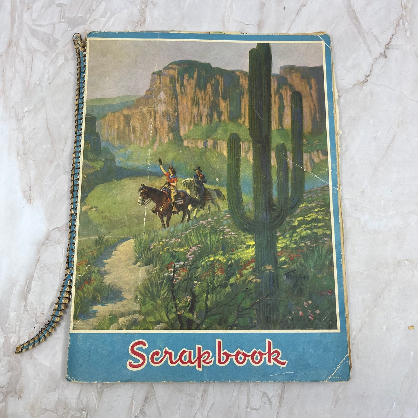 1950s Children's Scrapbook of Pictures Mostly Religious and Animals FL6-2