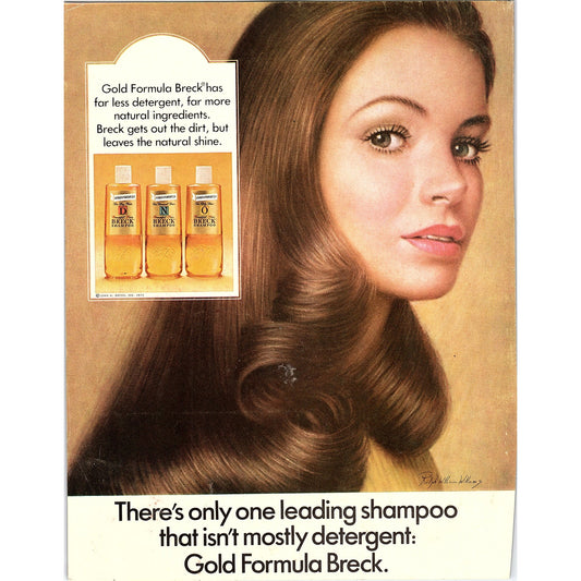 Gold Formula Breck Shampoo Vintage Magazine Ad 8x11 V7