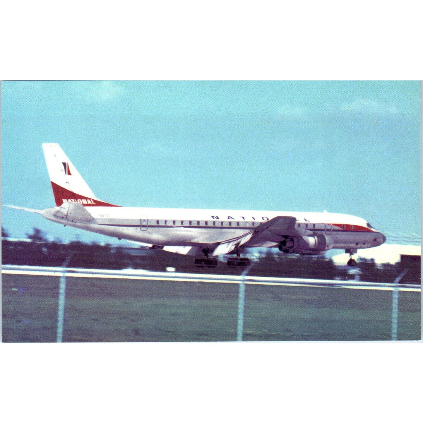 National Airlines Douglas DC-8 Vintage Postcard P4-5