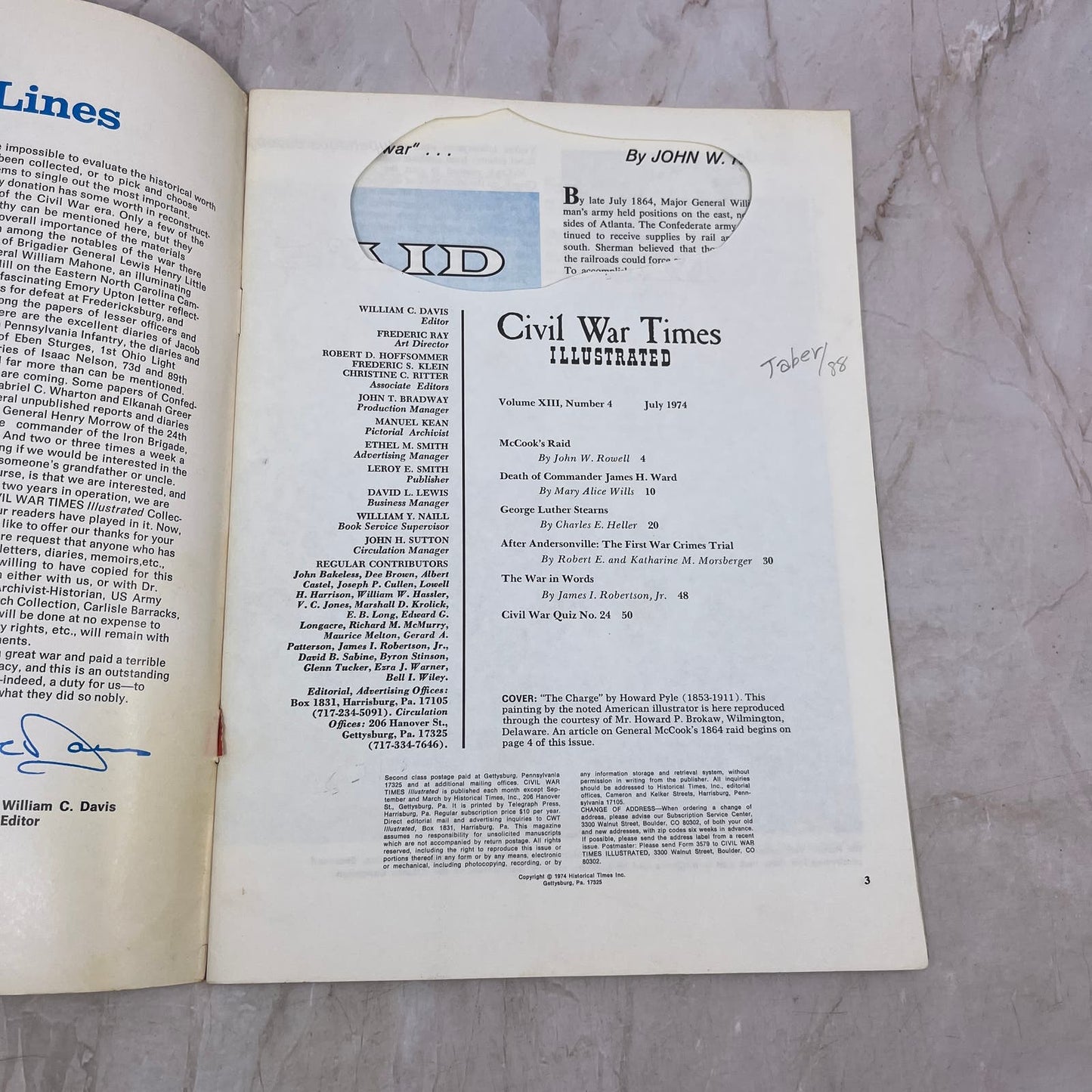 1974 Jul - Civil War Times Magazine - The Charge Howard Pyle M21