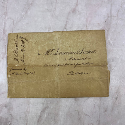 1807 Handwritten Letter Abraham Bachman Lawrence Seckel Philadelphia PA TJ5-E2