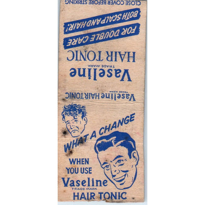 Vaseline Hair Tonic Vintage Matchbook Cover SF4-Y8