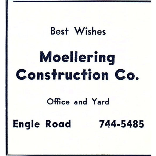 Moellering Construction Co Engle Road Fort Wayne Indiana 1964 Ad AG1-S11