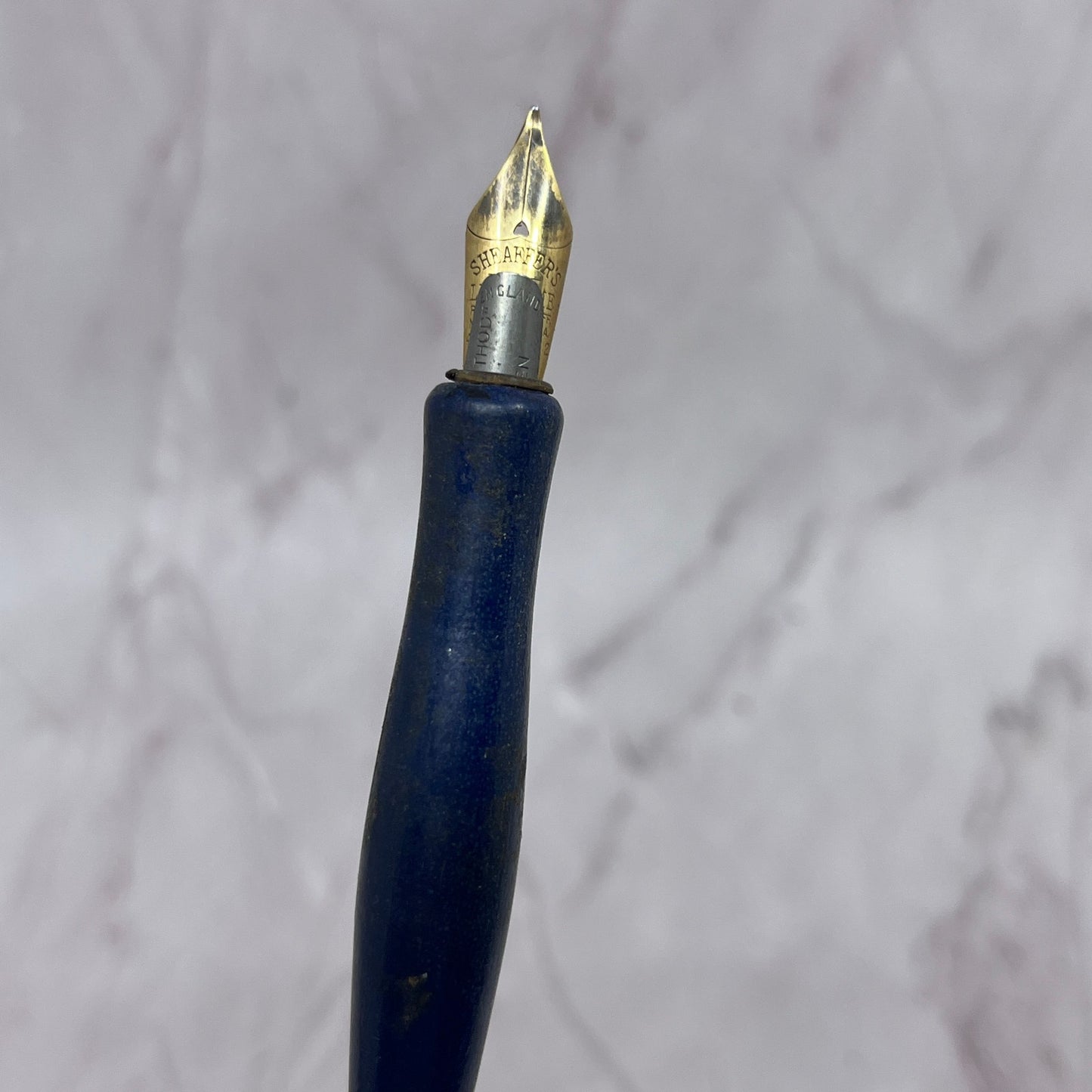 Wood Red, White & Blue Onward 86-2414 Vintage Fountain Dip Pen w/ Nib TC5-DP-4