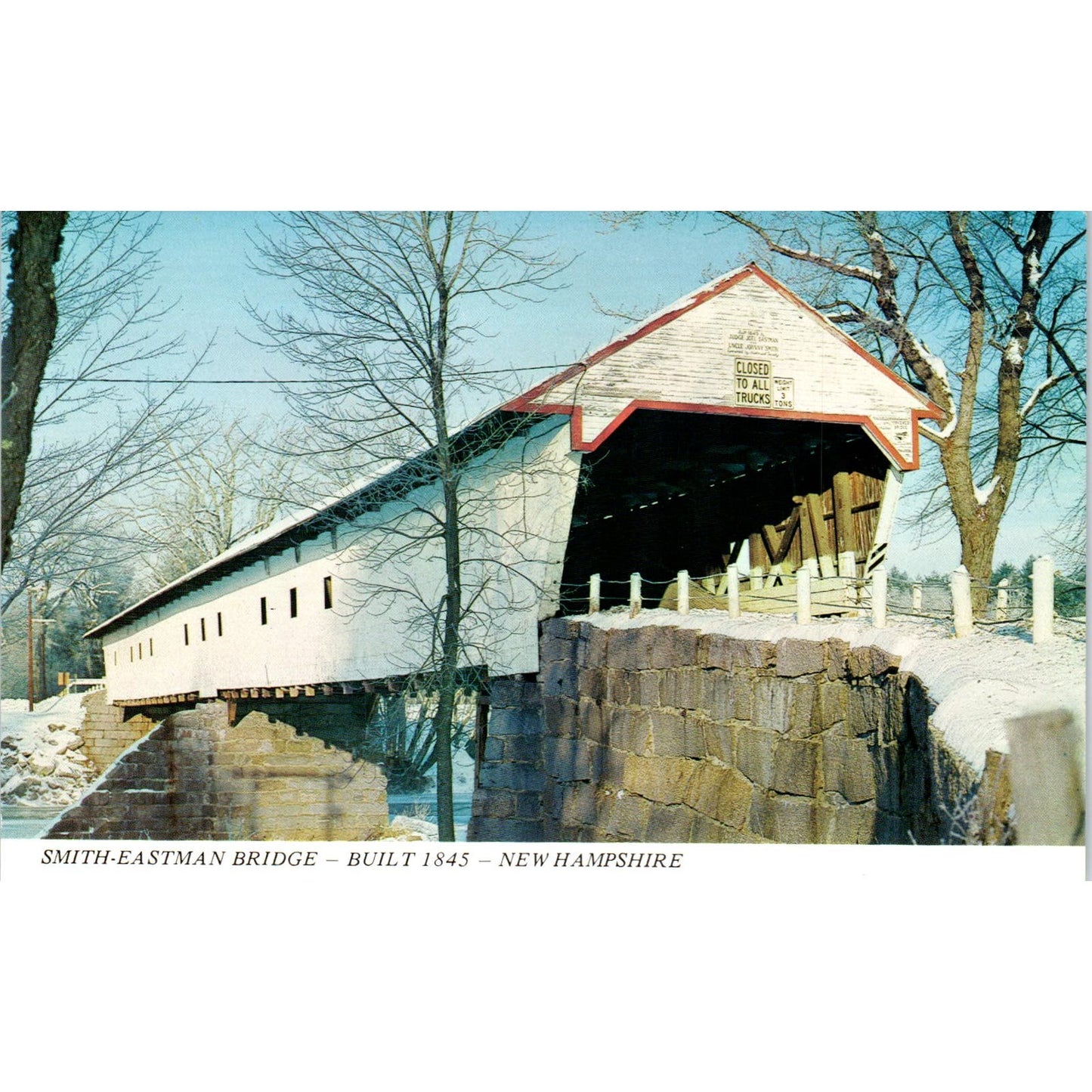 Smith-Eastman Bridge White Mountains New Hampshire Covered Bridge Postcard PB13
