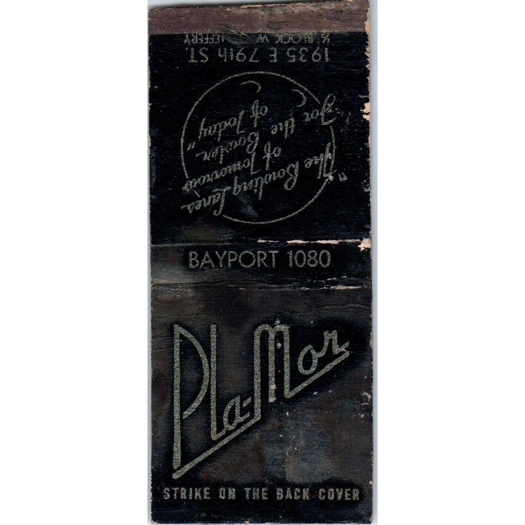 Pla-Mor Bowling 1935 E. 79th St. Chicago Vintage Matchbook Cover SD4-Y17