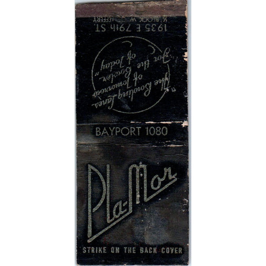 Pla-Mor Bowling 1935 E. 79th St. Chicago Vintage Matchbook Cover SD4-Y17