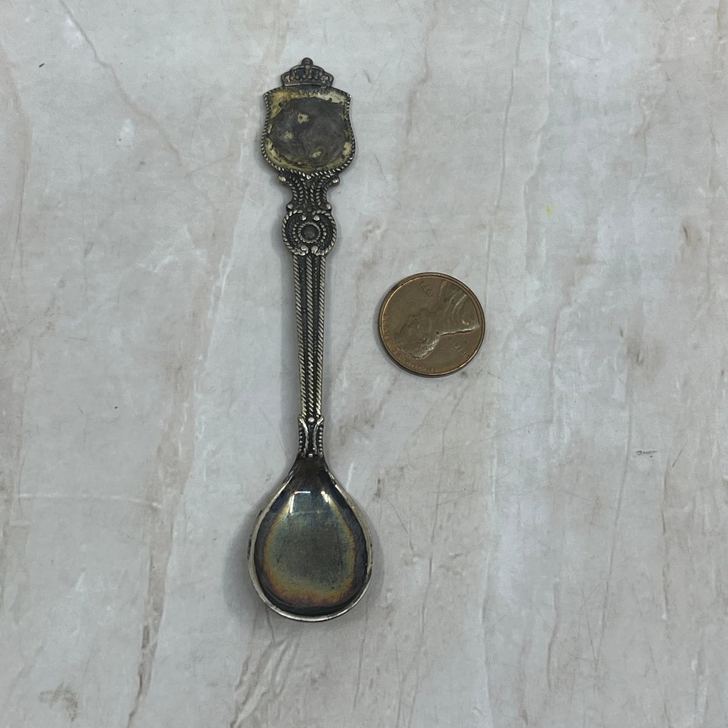 Vintage Sterling Silver Monogrammed Moirana Baby Spoon 4" TG9-SP