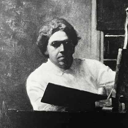 Self Portrait, N. C. Wyeth Lithograph Vintage Art Print 9x12 V5