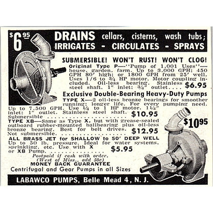 Labawco Pumps Belle Mead NJ 1955 Ad AF9-S5