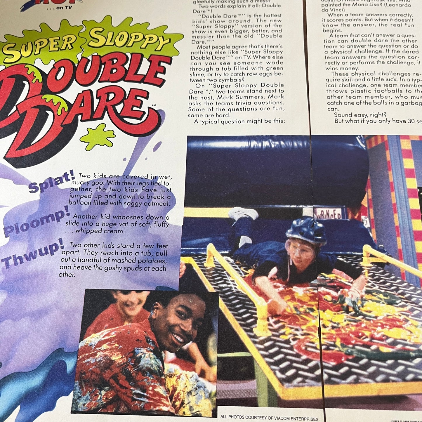 Nickelodeon Super Sloppy Double Dare 2 Page Feature Article 1989 Ad AF3-2