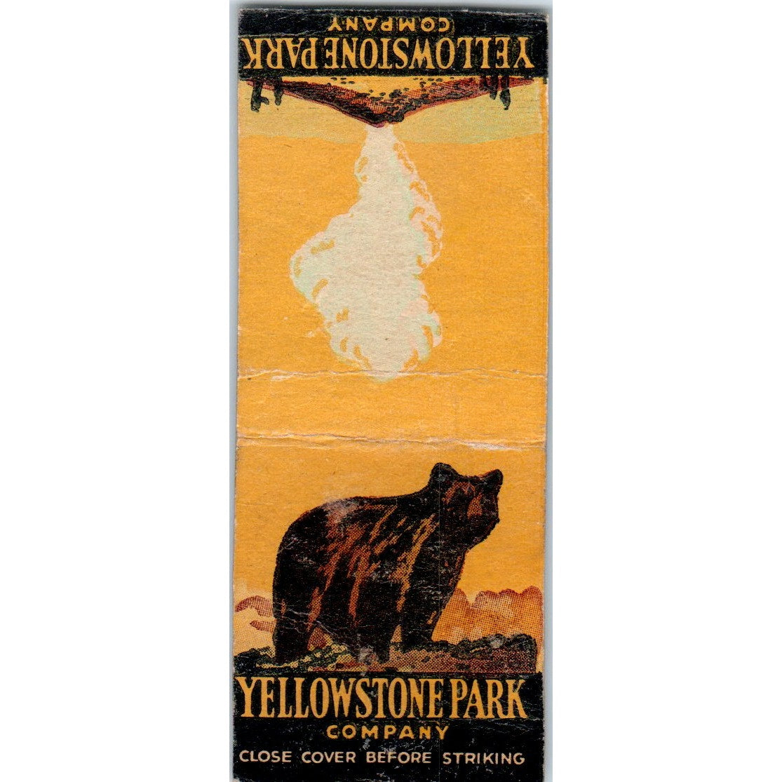 Yellowstone Park Company Grizzly Bear Vintage Matchbook Cover SF4-Y4