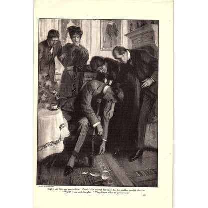 Shadows of Flames Gerald, Sophy & Gaynor by George Gibbs Vtg Art Print 6x9 V12