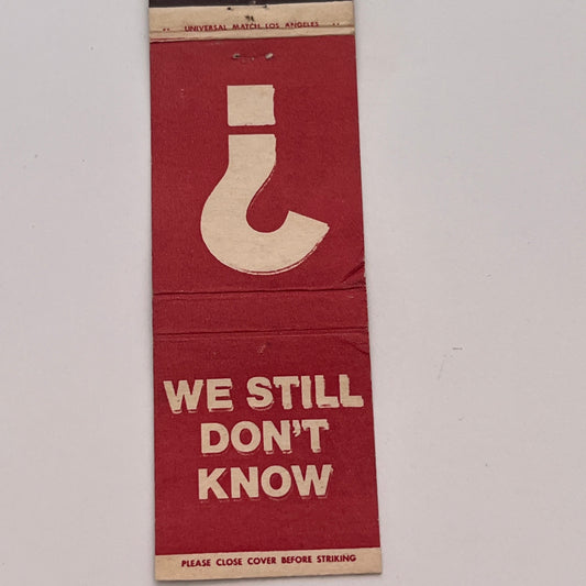 What Happened To Our Men The Communists Captured Vintage Matchbook TB6-MB2-3