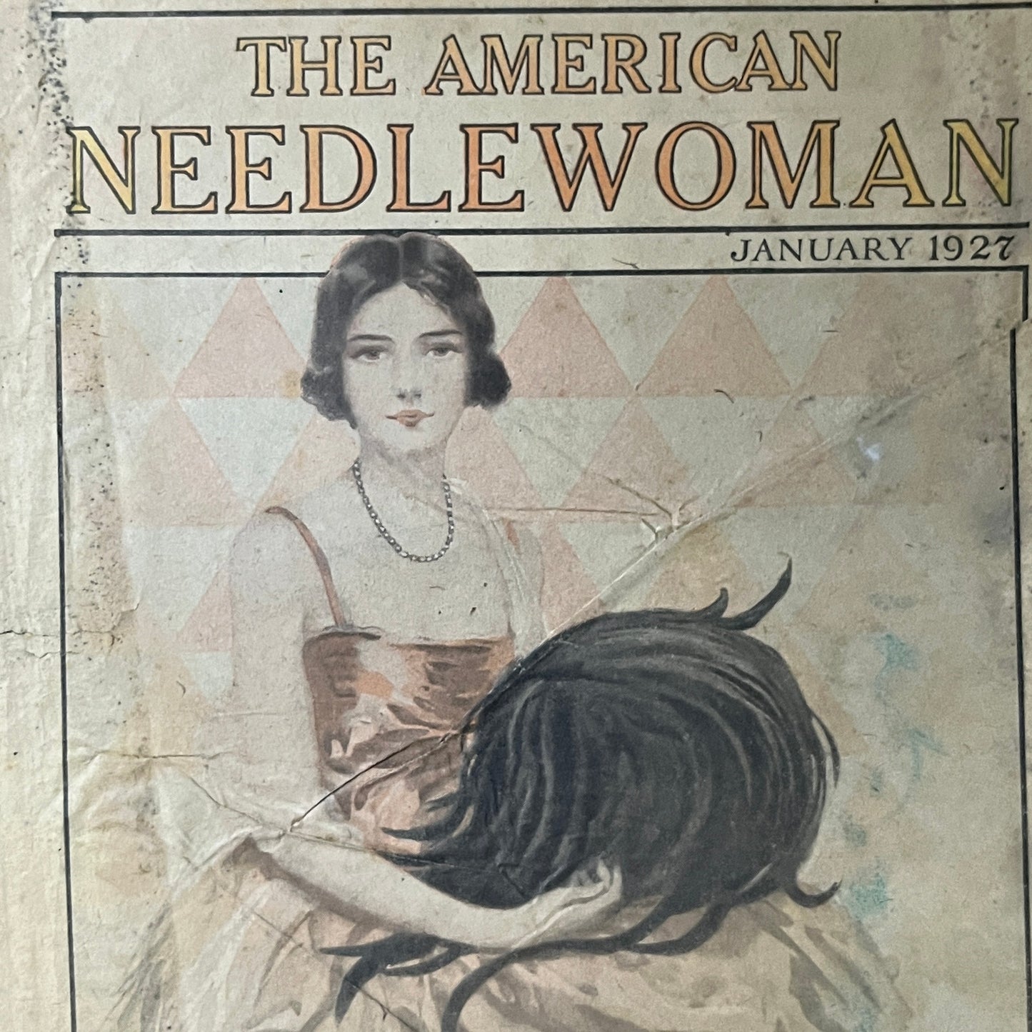 1927 January The American Needlewoman Magazine Cover Only 10x14 V7