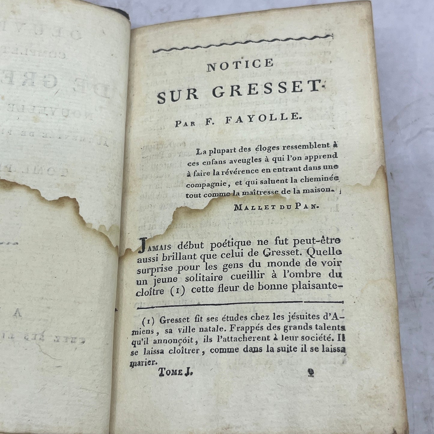 1810 Complete Works of Gresset French Book TH9-OB