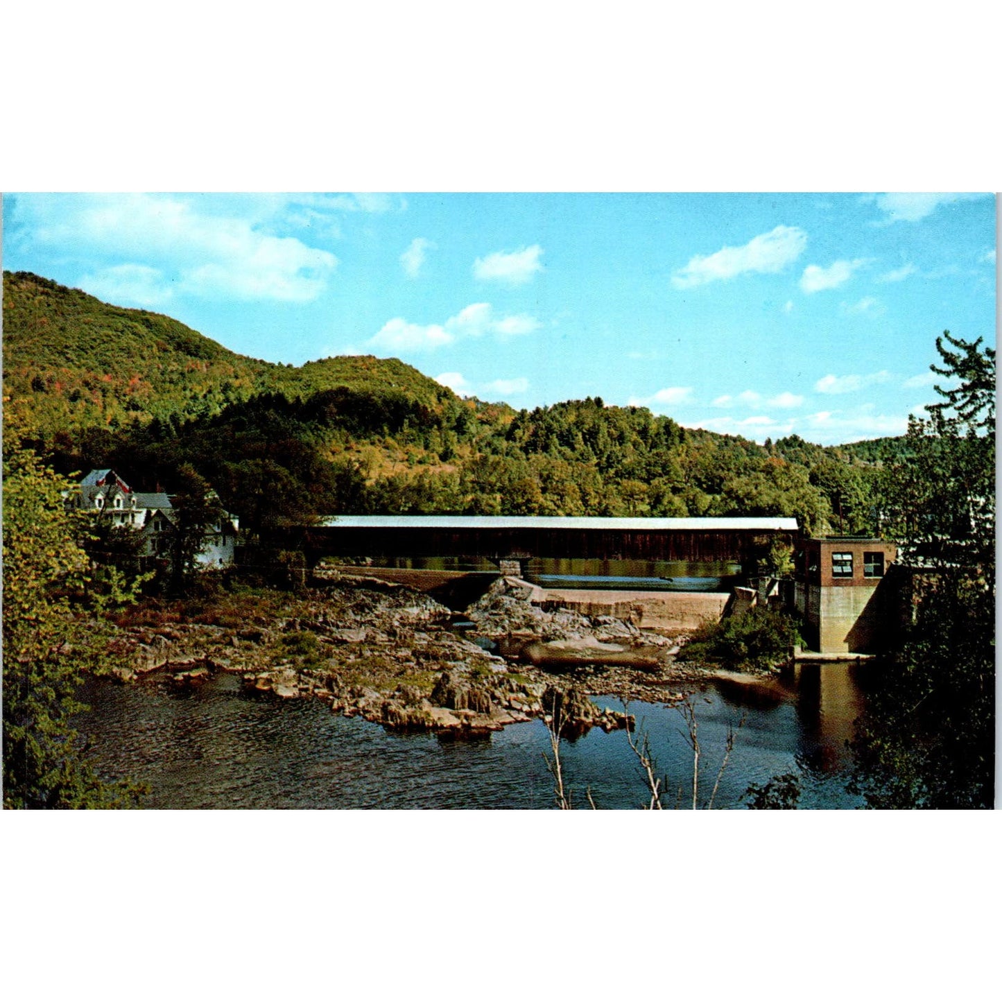 Bath Bridge Haverhill Ammonoosuc River New Hampshire Covered Bridge Postcard PC3