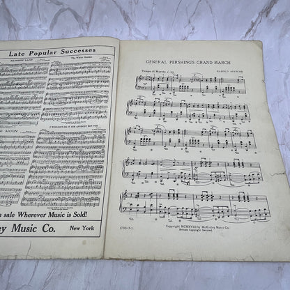 1918 WWI Gen. Pershing's Grand March Harold Spencer Antique Sheet Music Ti5