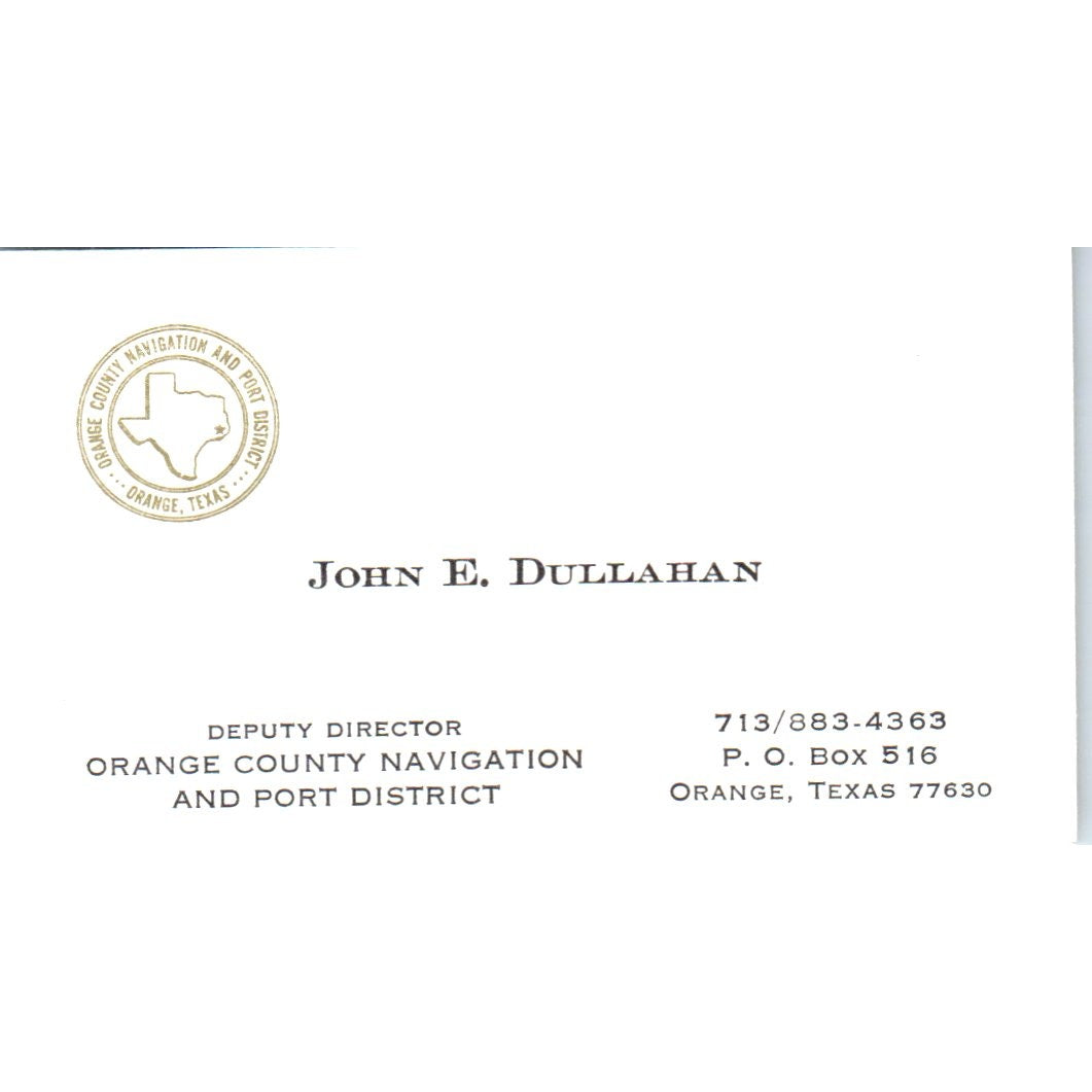John E. Dullahan Orange County Navigation & Port District Business Card SD4-B2
