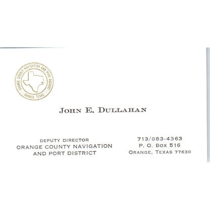 John E. Dullahan Orange County Navigation & Port District Business Card SD4-B2