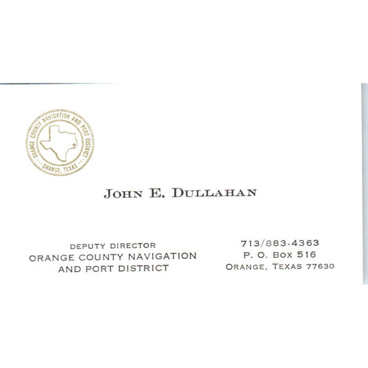John E. Dullahan Orange County Navigation & Port District Business Card SD4-B2