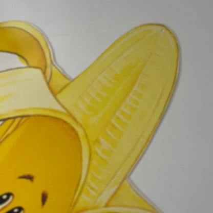 Original 1992 Dole Bobby Banana Two Sided Advertising Store Display Sign 12x26"