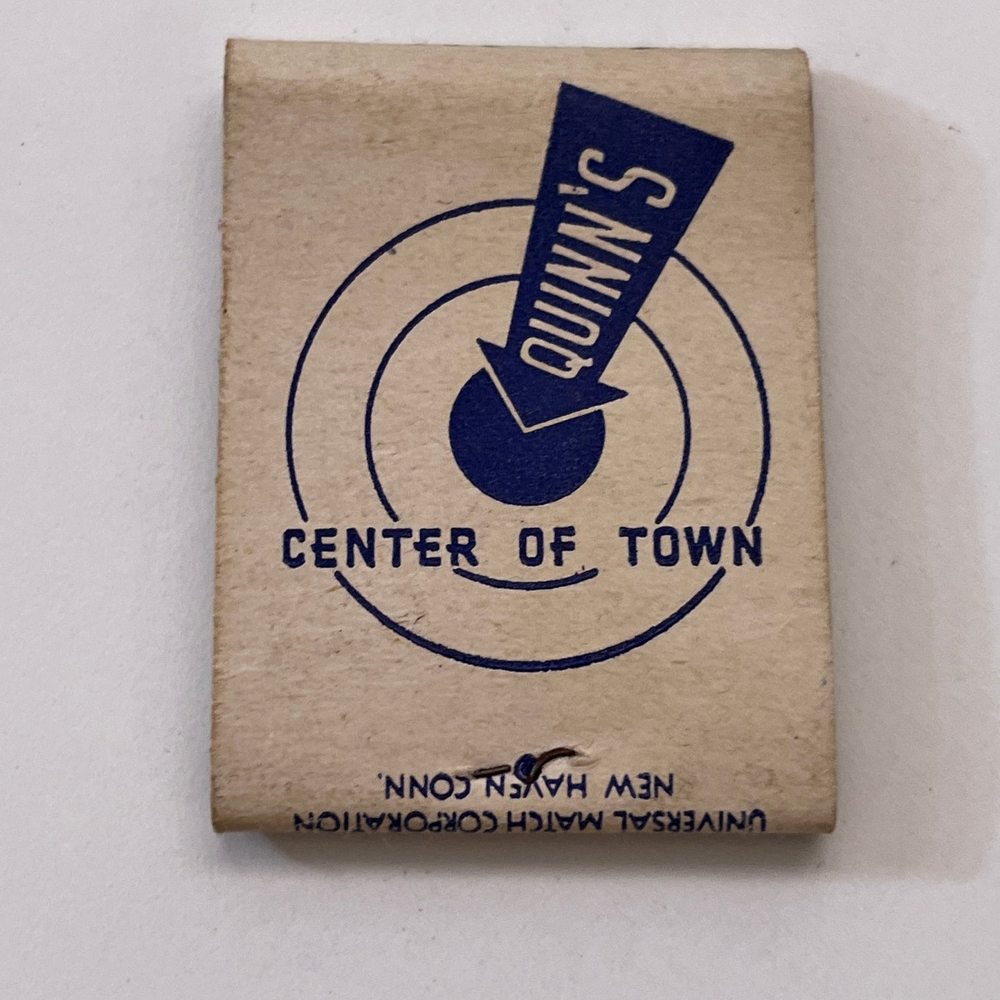 Quinn's Pharmacy 873 Main St Manchester CT Vintage Matchbook Cover TB8-MB3-7