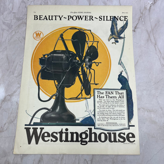 Electric Fans Westinghouse Electric and Manufacturing Co 1924 Magazine Ad FL6-11
