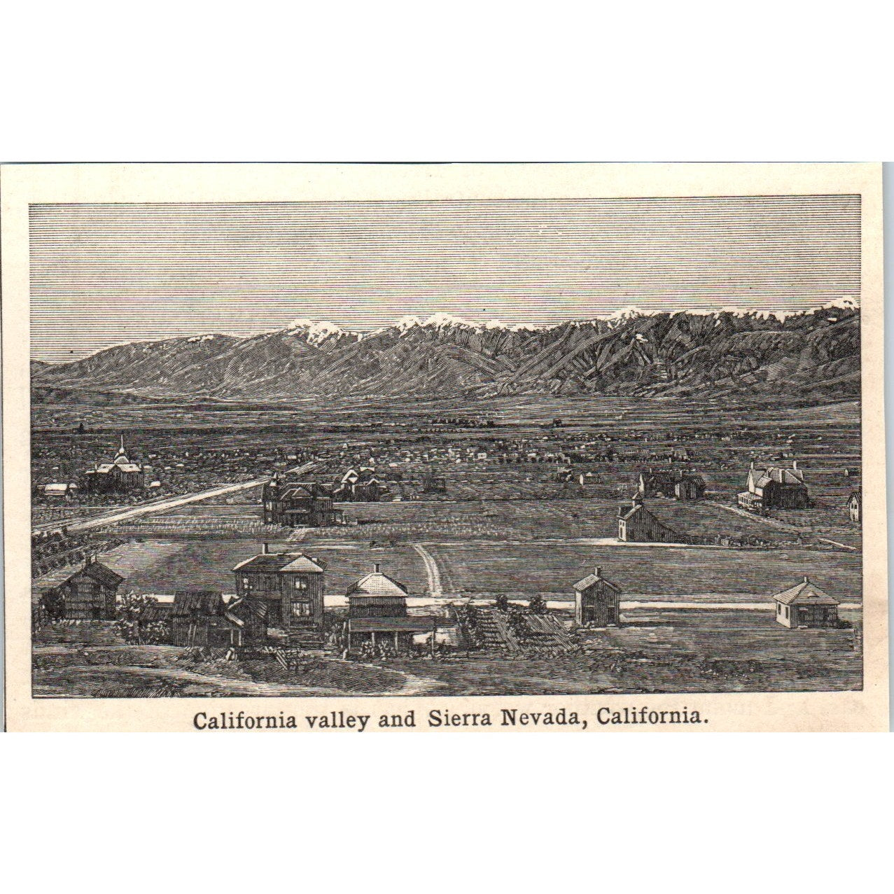California Valley and Sierra Nevada CA 1901 Engraving AF2-P2