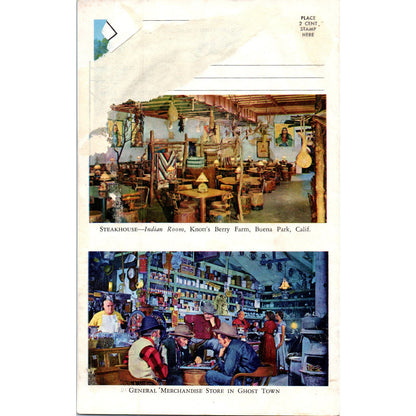 1953 Knott's Berry Farm Menu and Travel Guide Book Buena Park CA AE8