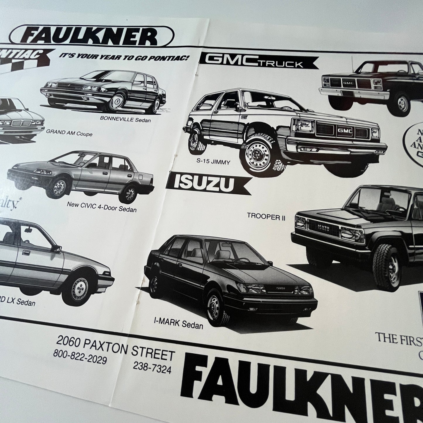 Faulkner Auto Sales 2060 Paxton Street Harrisburg PA Centerfold 1988 Ad AG8-3