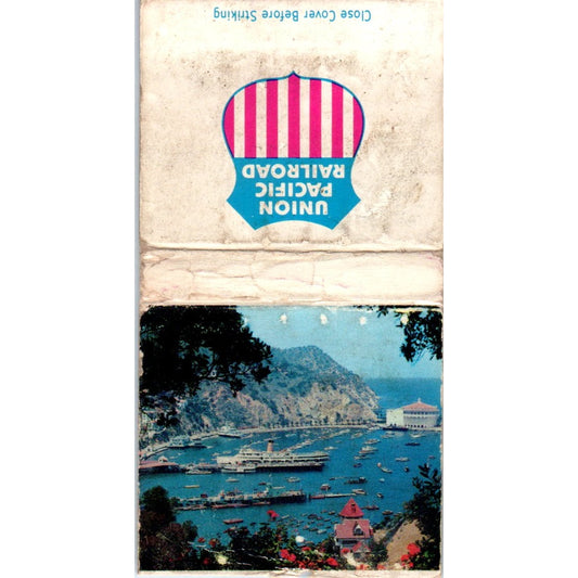 Union Pacific Railroad Avalon Bay Catalina Island CA Vintage Matchbook SF4-Y7