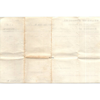 1879 Missouri County of Maries Tax Collector Receipt Vienna MO AE7