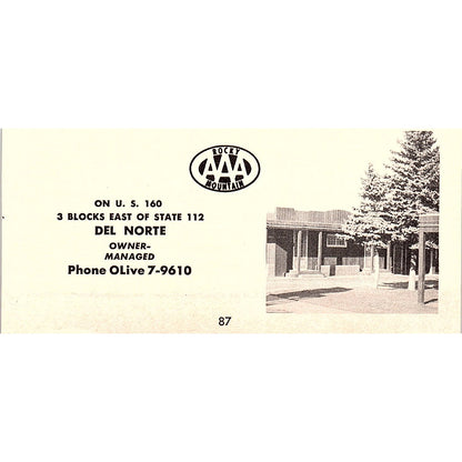 Mizpah Motel Delta CO 1958 Ad AG1-M4