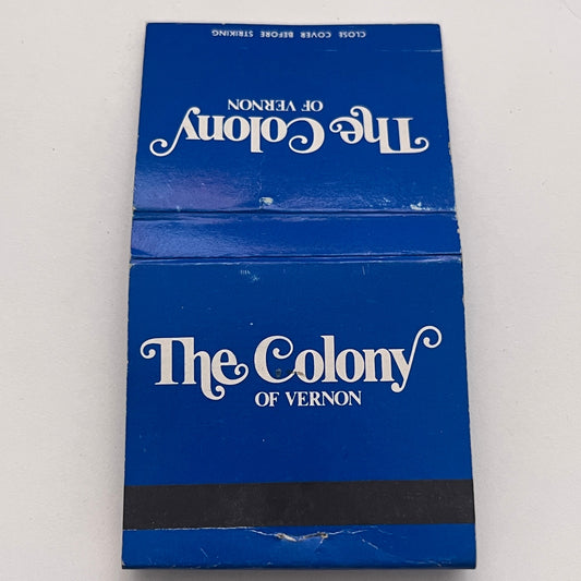 The Colony of Vernon Hartford Turnpike Vintage Matchbook Cover TB8-MB-4