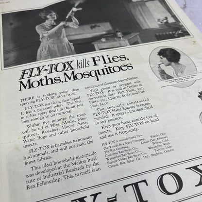 Fly-Tox Mosquito and Bug Killer Toledo OH 1924 Magazine Ad FL6-11