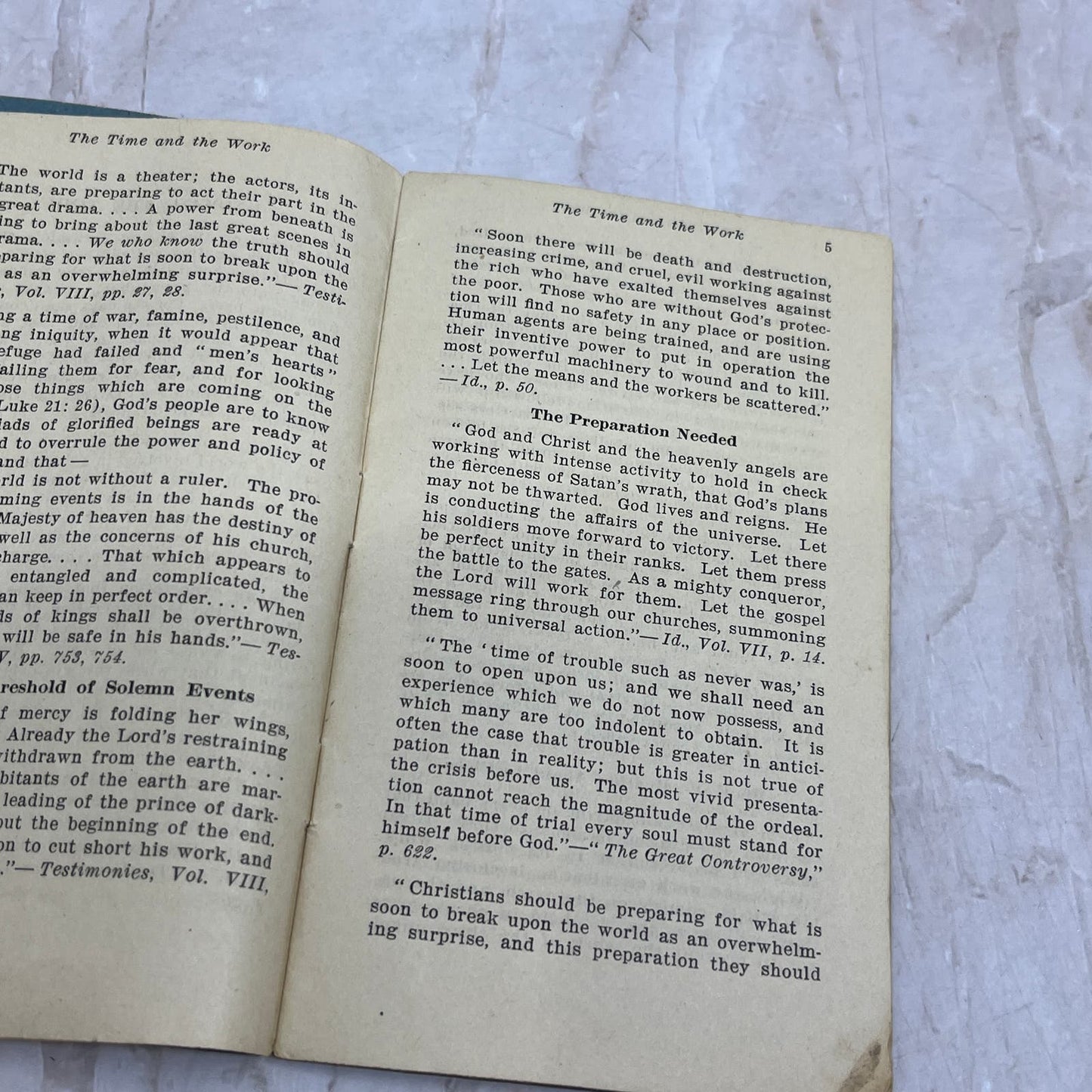 1920 Tract The Time and Work E.G. White Home Missionary Department TG9-E1